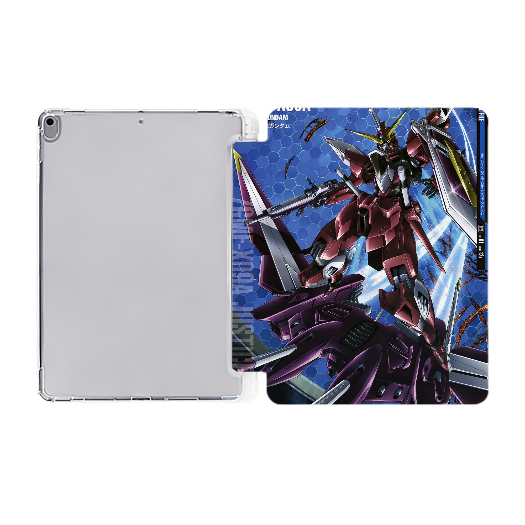 （画像用） 機動戦士ガンダム Mobile Suit Gundam IPad ケース ペン収納付き 三つ折りスタンド PUレザー×シリコン 対応機種9.5/10.5/10.9インチ